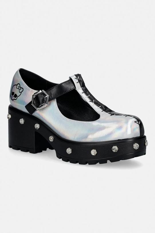 Γόβες Koi Footwear x Monster High Sai Mary Jane απομίμηση λείου δέρματος ασημί ND35M