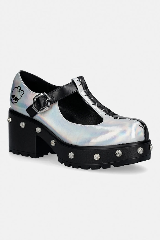 Γόβες Koi Footwear x Monster High Sai Mary Jane απομίμηση λείου δέρματος ασημί ND35M