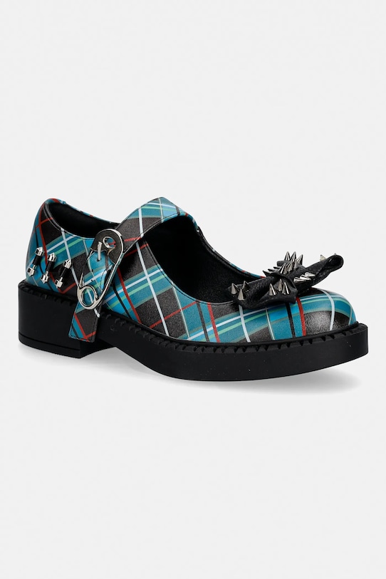 Μπαλαρίνες Koi Footwear x Monster High Simulacrums Plaid απομίμηση λείου δέρματος τιρκουάζ SWA.57