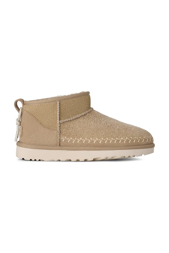 Μπότες χιονιού σουέτ UGG Classic Ultra Mini Biarritz χωρίς φερμουάρ μπεζ 1171538.MDSD