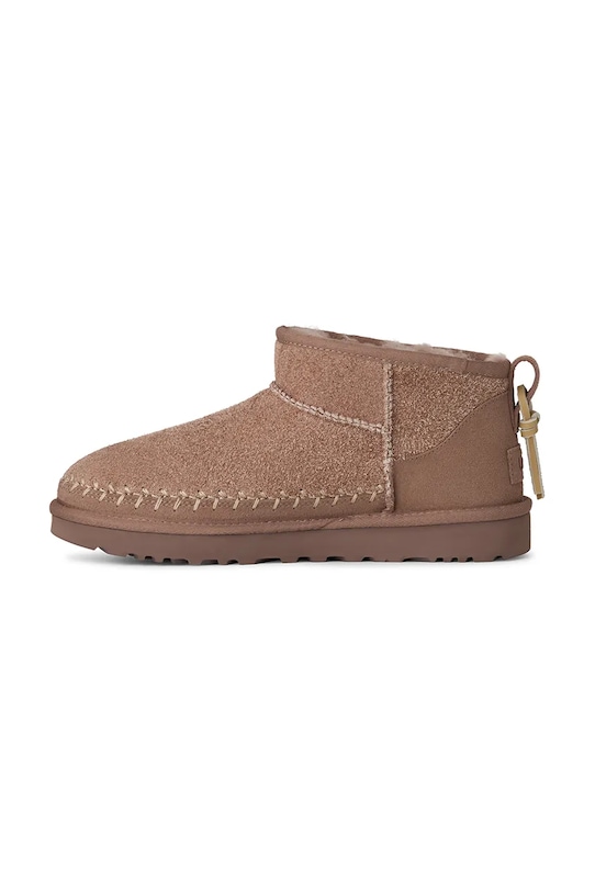 UGG śniegowce zamszowe Classic Ultra Mini Biarritz brązowy 1171538.RYK