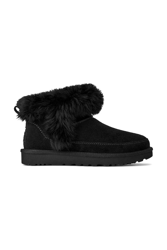 UGG śniegowce zamszowe Classic Ultra Mini Chalet brak zapięcia czarny 1173832.BLK