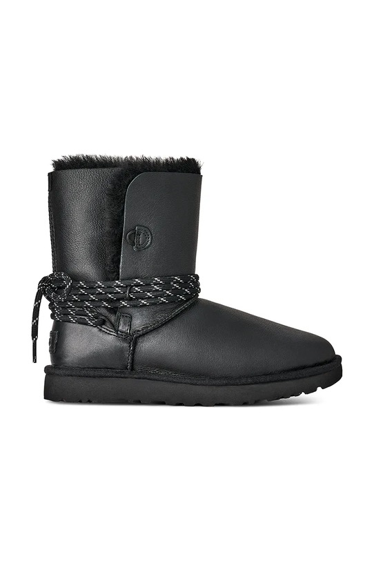 UGG śniegowce skórzane Bailey Tie Lthr ocieplane czarny 1176090.BLK