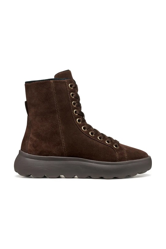 Semišové boty Geox D SPHERICA EC4.1 semišová kůže hnědá D36TCD.00022.C6006