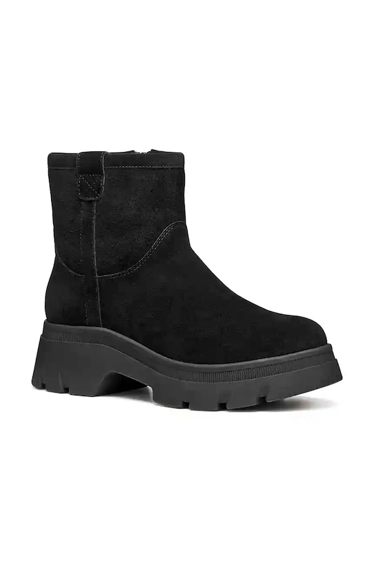 Geox cizme din piele întoarsă D PLUETTE D565MA.00022.C9999 negru AW25