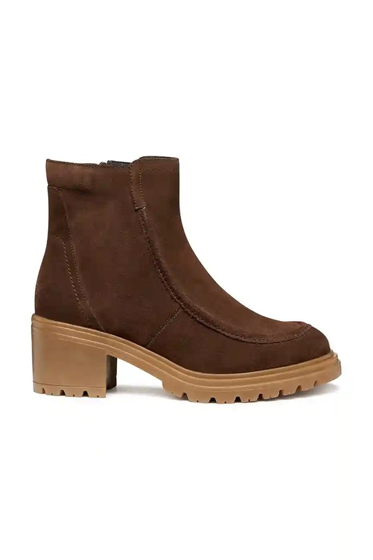 Geox cizme din piele întoarsă D DAMIANA 5-8 cm maro D56QCB.00022.C6006
