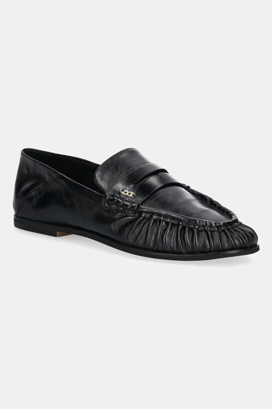Nokwol mokasyny skórzane Mica płaski czarny Mica.Black.Eel