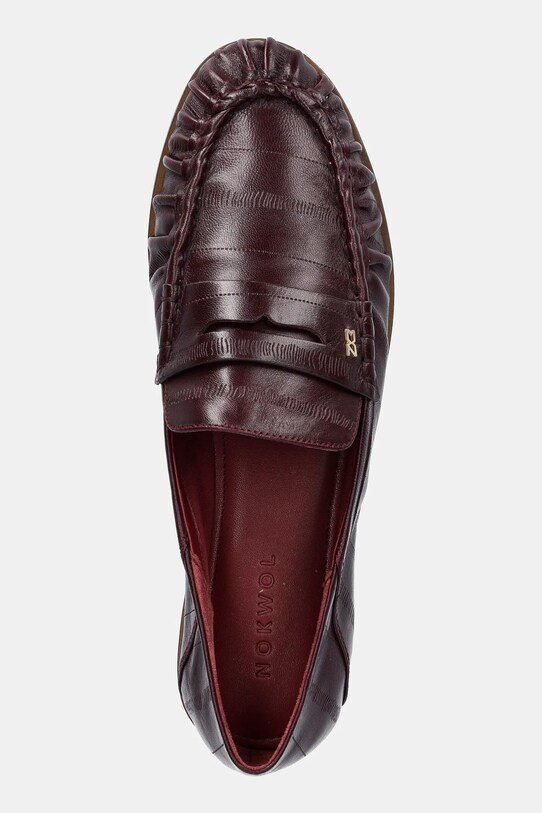 Kožené mokasíny Nokwol Mica burgundské Mica.Burgundy.Eel