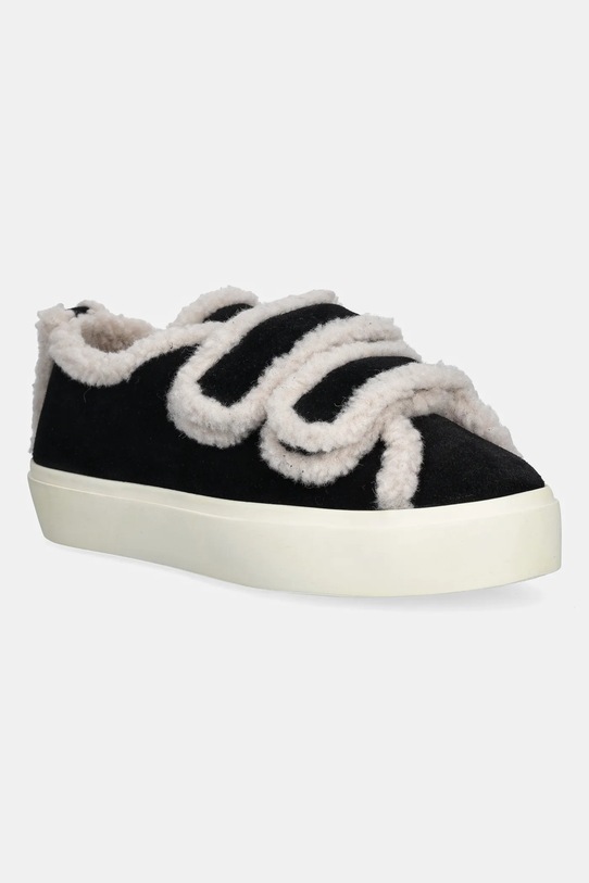 Inuikii sneakersy zamszowe Shearling Low Velcro platforma czarny 1001.001.0231.000