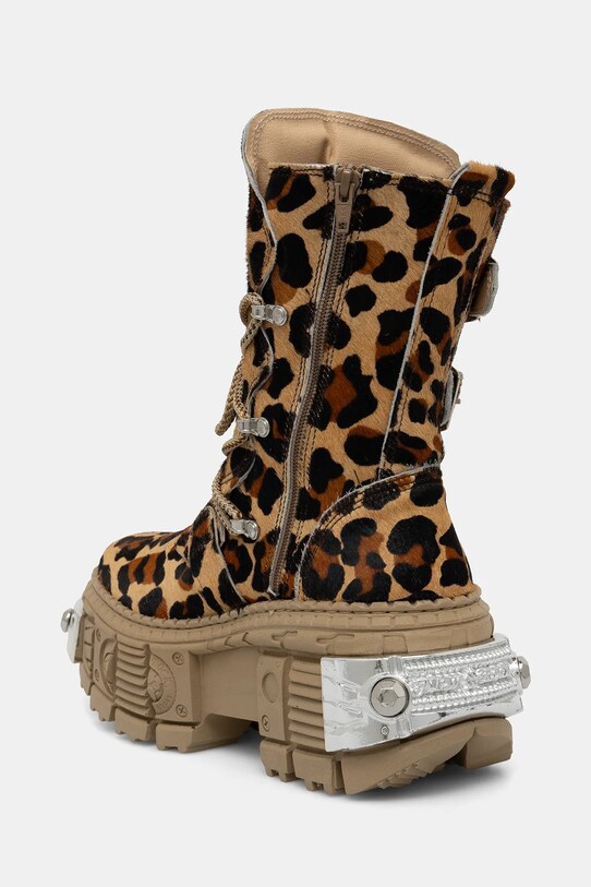Obuwie New Rock workery skórzane PELO LEOPARDO CUERO M.WALL373.C5 brązowy