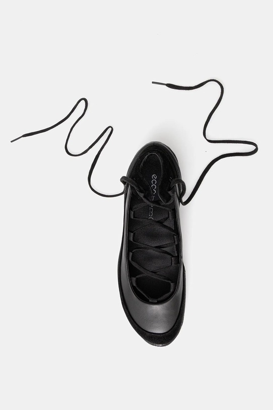Ecco baleriny skórzane BIOM Lite Lace-Up 802453.51052 czarny