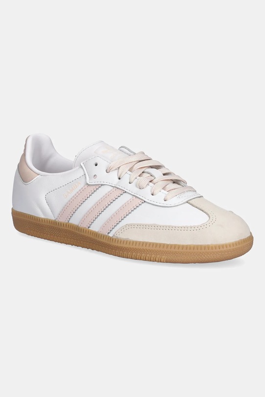 Usnjeni čevlji adidas Originals Samba OG Zrnato usnje bela JS1351
