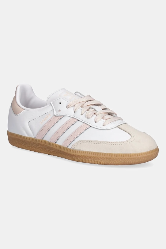 adidas Originals ghete de piele Samba OG plată alb JS1351
