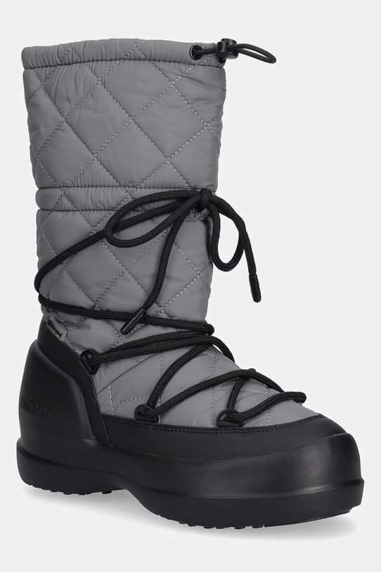 Moon Boot śniegowce MB MEZZALUNA QUILTED HIGH BOOT WP lekko ocieplane szary 80D2500080.H006