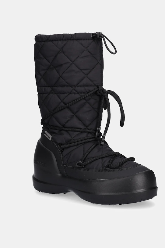 Moon Boot śniegowce MB MEZZALUNA QUILTED HIGH BOOT WP lekko ocieplane czarny 80D2500080.N001