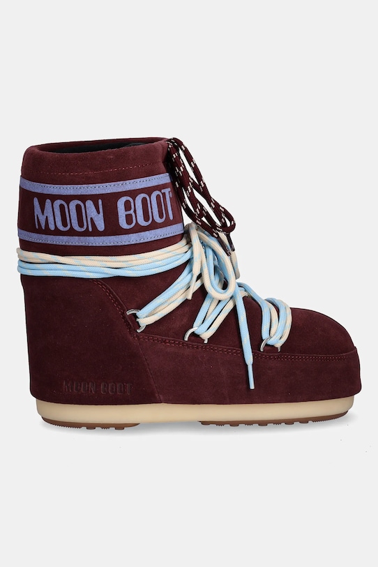 Sněhule Moon Boot MB ICON LOW SUEDE LACES 80D1409670.D013 burgundské AW25