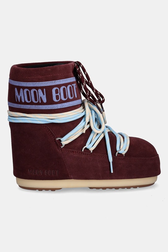 Moon Boot śniegowce MB ICON LOW SUEDE LACES 80D1409670.D013 czerwony AW25
