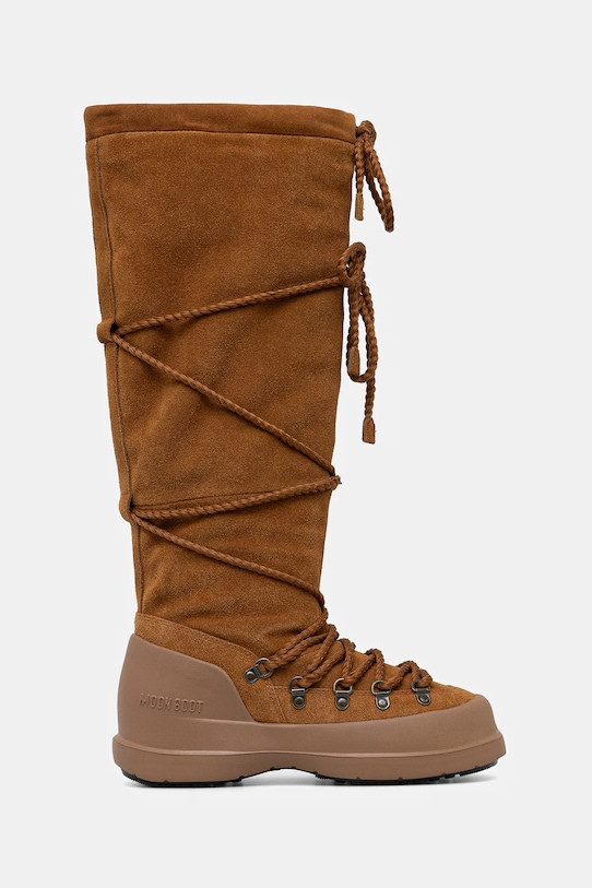 Moon Boot śniegowce zamszowe MB LUNA BOOT EXTRA SUEDE 80D2480200.M008 brązowy AW25