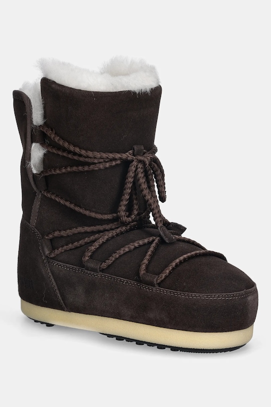 Moon Boot śniegowce zamszowe MB EVX BOOT SUEDE / SHEARLING ocieplane brązowy 80D1470050.M010
