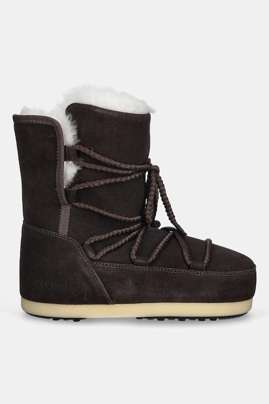 Moon Boot śniegowce zamszowe MB EVX BOOT SUEDE / SHEARLING 80D1470050.M010 brązowy AW25