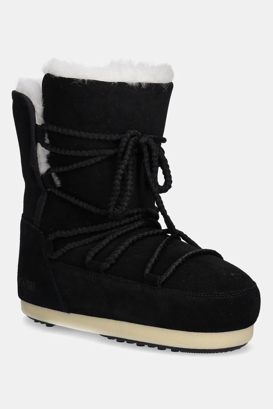 Moon Boot śniegowce zamszowe MB EVX BOOT SUEDE / SHEARLING brak zapięcia czarny 80D1470050.N001