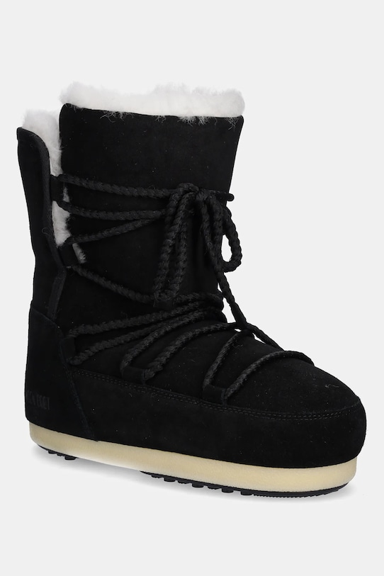Čizme za snijeg od brušene kože Moon Boot MB EVX BOOT SUEDE / SHEARLING s toplom postavom crna 80D1470050.N001