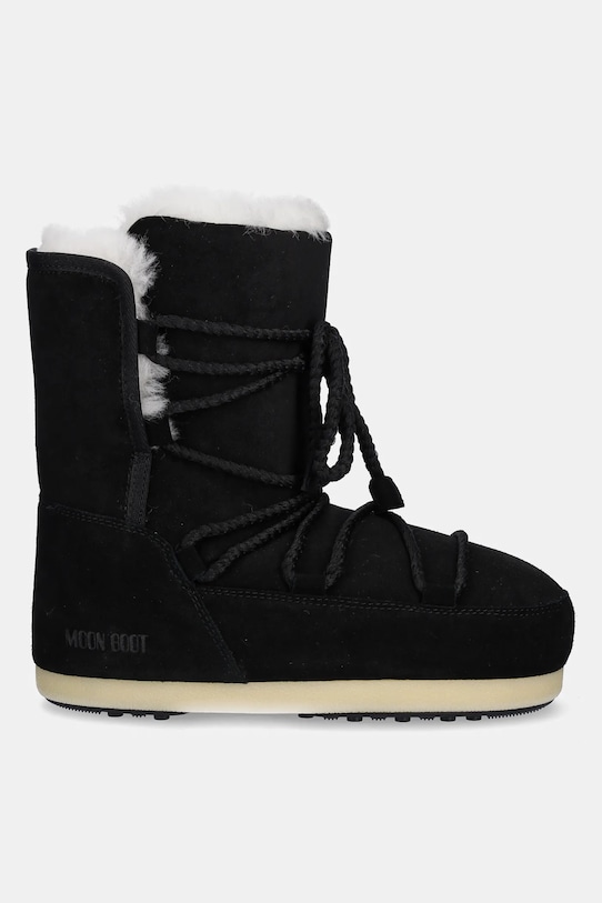 Čizme za snijeg od brušene kože Moon Boot MB EVX BOOT SUEDE / SHEARLING 80D1470050.N001 crna AW25
