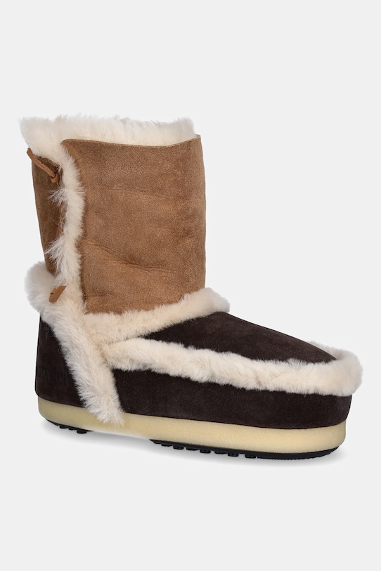 Moon Boot śniegowce zamszowe MB EVX PATCH ocieplane brązowy 80D1470060.MM05