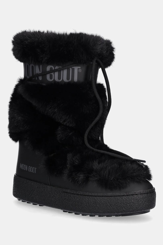 Moon Boot śniegowce MB LTRACK FAUX FUR HIGH WP imitacja skóry licowej czarny 80D2450210.N001