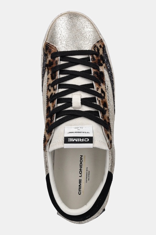 Crime London sneakersy skórzane DISTRESSED PLATFORM złoty 25071AA8.26