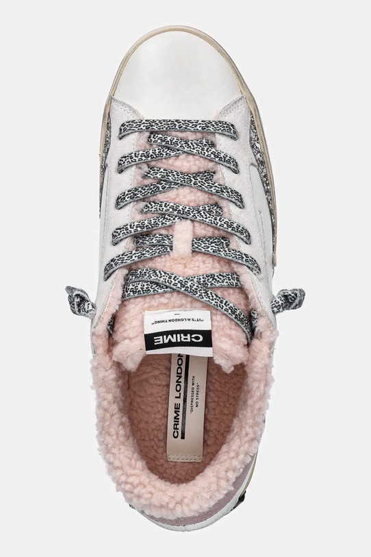 Δερμάτινα αθλητικά παπούτσια Crime London DISTRESSED PLATFORM λευκό 25075AA8.10
