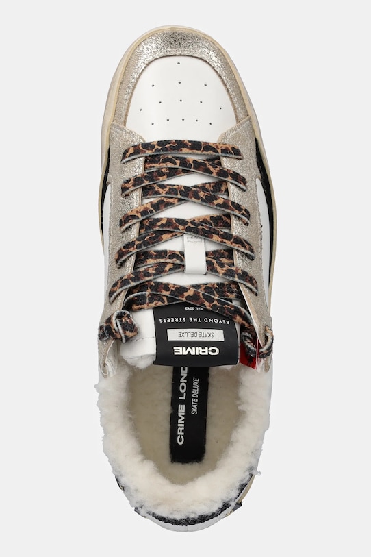 Crime London sneakers din piele SK8 DELUXE alb 25105AA8.10