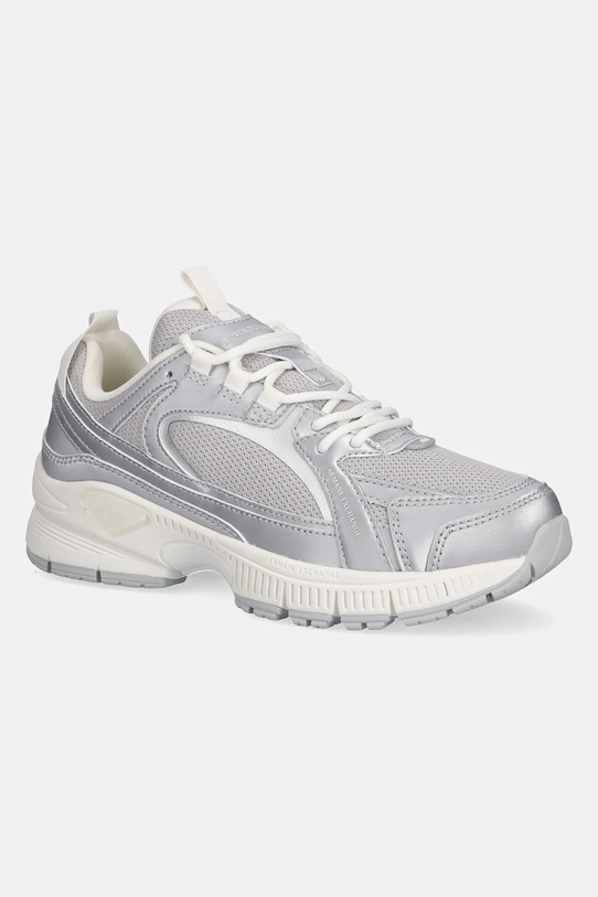 Armani Exchange sneakersy imitacja skóry licowej srebrny XW001628.AF17453.MZ127