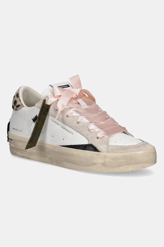 Crime London sneakersy skórzane SK8 DELUXE WEDGE skóra zamszowa biały 25191AA8.10