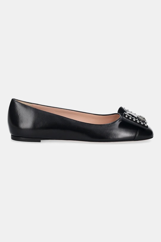 Bally baleriny skórzane B-BOW-STUDS WA051X.VT021.U901 czarny AW25