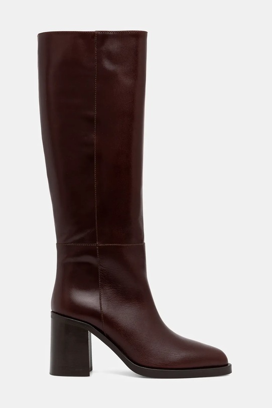 Jonak kozaki skórzane DICKINSON CUIR 3700217 bordowy AW25
