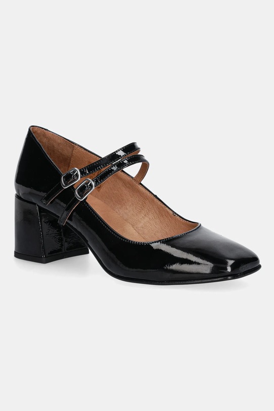 Jonak czółenka skórzane ALIENAR VERNIS PLISSE 5-8 cm czarny 3300131