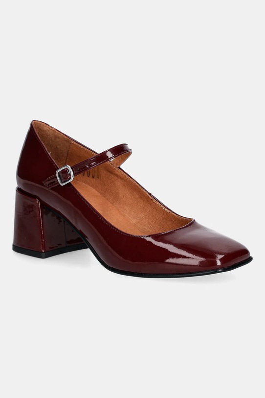 Jonak czółenka skórzane ALIENOR VERNIS 5-8 cm bordowy 6001484