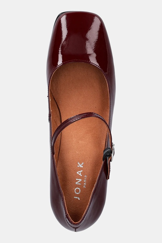 Jonak czółenka skórzane ALIENOR VERNIS bordowy 6001484