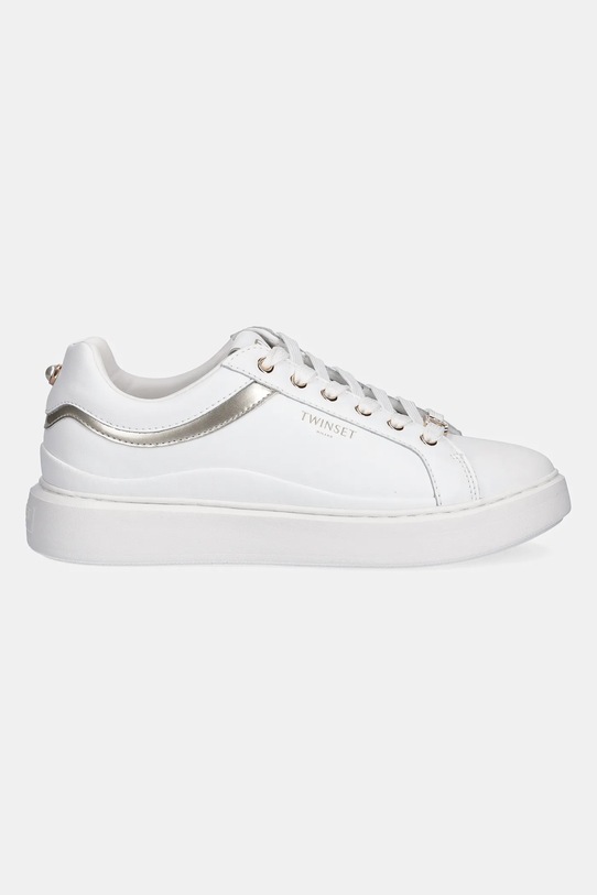Twinset sneakersy skórzane 252TCP020.07049 biały AW25