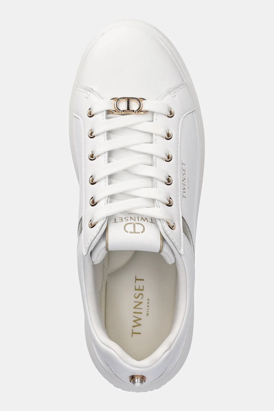 Twinset sneakersy skórzane biały 252TCP020.07049