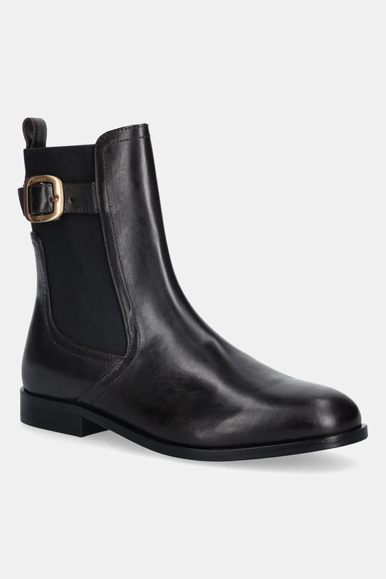 Twinset sztyblety skórzane płaski brązowy 252TCP120.00203