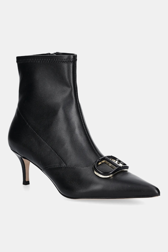 Twinset stivaletti alla caviglia in pelle non isolato nero 252TCP034.00006