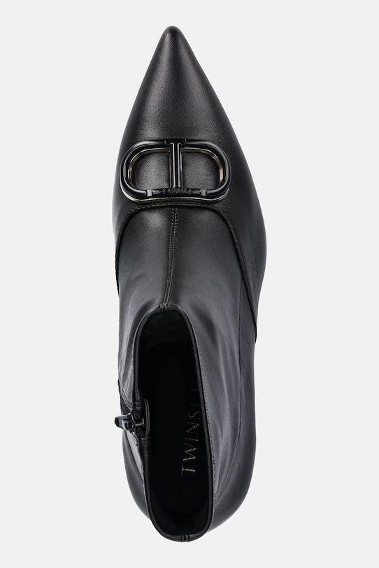 Twinset stivaletti alla caviglia in pelle nero 252TCP034.00006