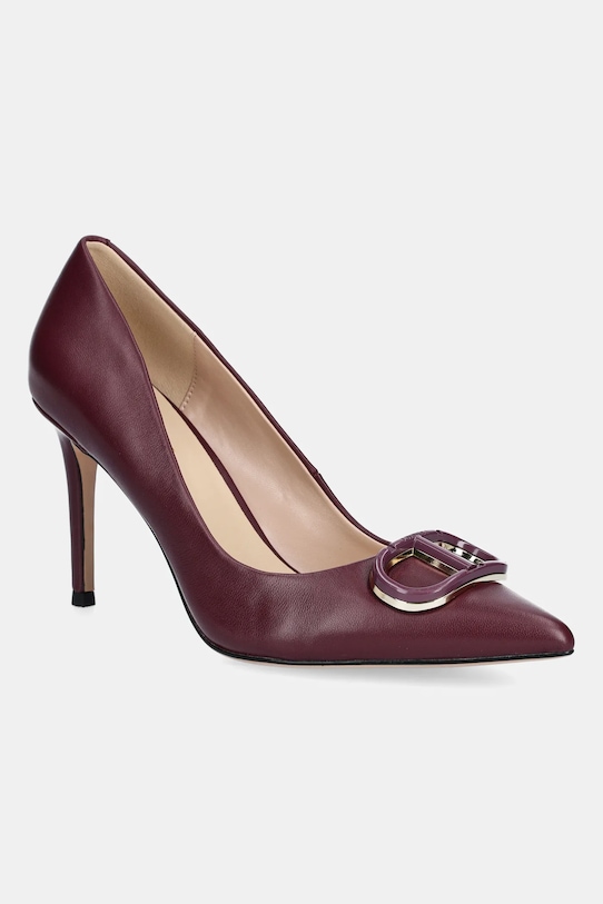 Twinset bőr bokacsizma tűsarok burgundia 252TCP032.05609
