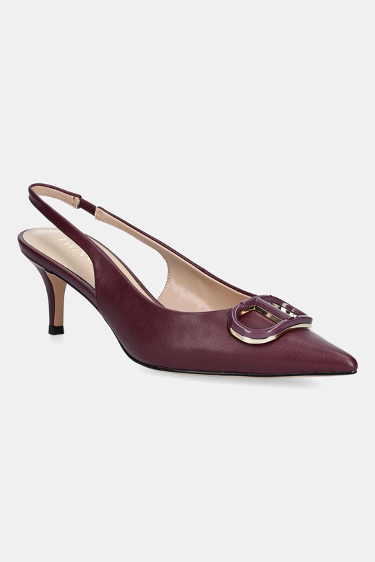 Twinset bőr tűsarkú tűsarok burgundia 252TCP030.05609