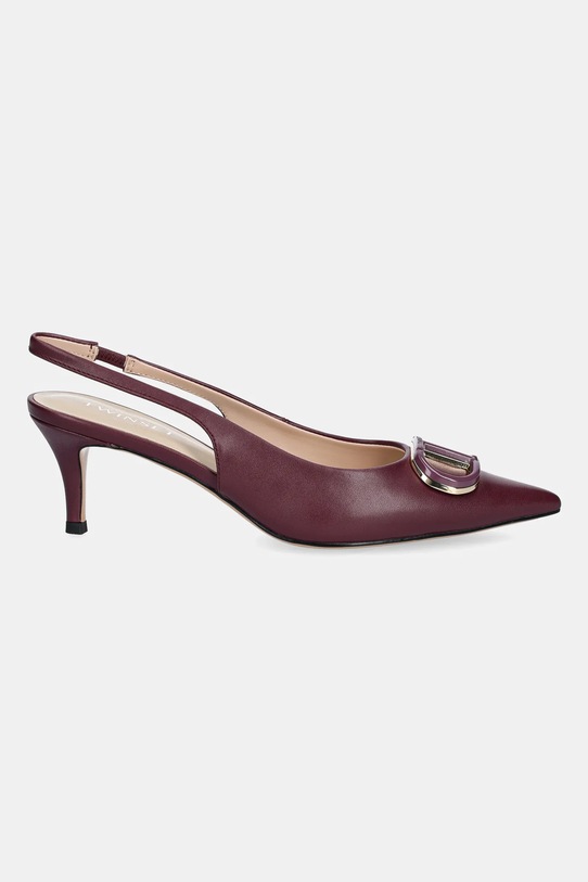 Twinset bőr tűsarkú 252TCP030.05609 burgundia AW25