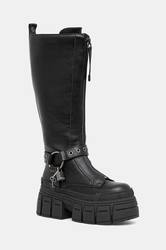 Buffalo kozaki Gospher Biker Hi nieocieplane czarny 1270131