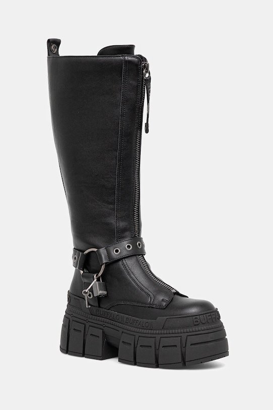 Buffalo kozaki Gospher Biker Hi nieocieplane czarny 1270131