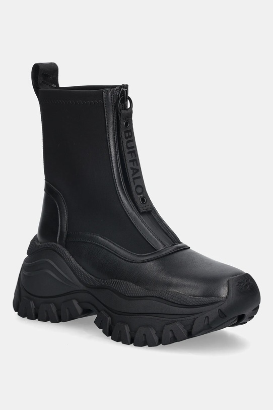 Buffalo botki Lola Front Zip syntetyczny czarny 1270140